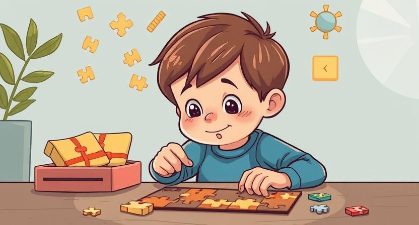 To Succeed - Be a Child, child playing, child solving puzzle, cartton child solving puzzle,