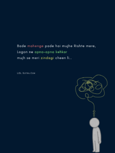 dard bhari shayari on relationships, zindagi cheen lene wali shayari, emotional breakup shayari, apnapan aur dhokha shayari, alone life shayari Hindi, sad relationship quotes Hindi, heart touching shayari on betrayal, logon ne dhokha diya shayari, emotional life quotes Hindi,